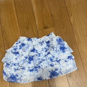 Loveshackfancy Perfect Condition Girls 10Y Blue floral mini skirt